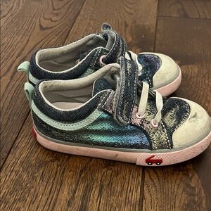 See Kai Run Iridescent Kids Sneakers with Car Accent
